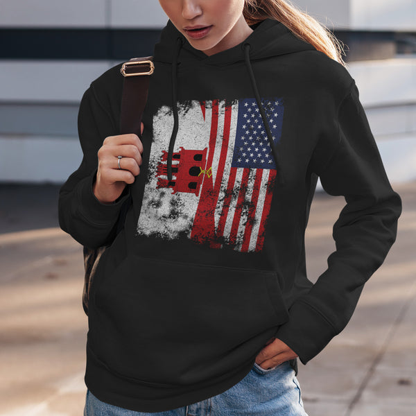 Gibraltar USA Flag - Half American Hoodie
