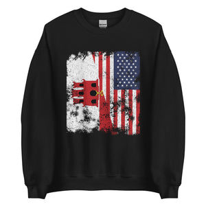 Gibraltar USA Flag - Half American Sweatshirt