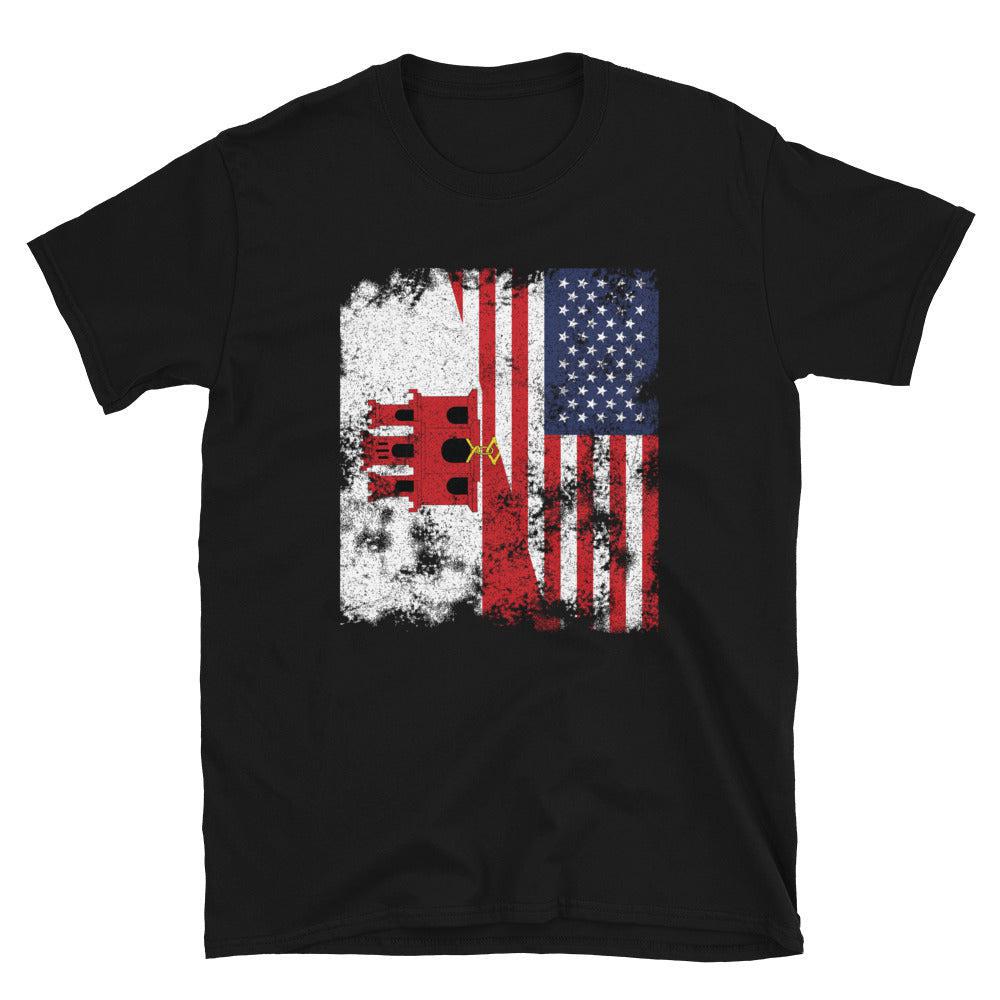 Gibraltar USA Flag - Half American T-Shirt