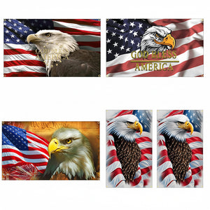 God Bless America Eagle Flags - 90x150cm(3x5ft) - 60x90cm(2x3ft) - Patriotic USA Flags