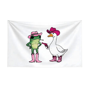 Goose and Frog Flags - 90x150cm(3x5ft) - 60x90cm(2x3ft) - Cute Animal Flags