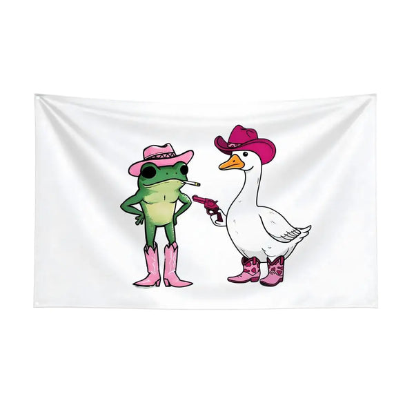 Goose and Frog Flags - 90x150cm(3x5ft) - 60x90cm(2x3ft) - Cute Animal Flags