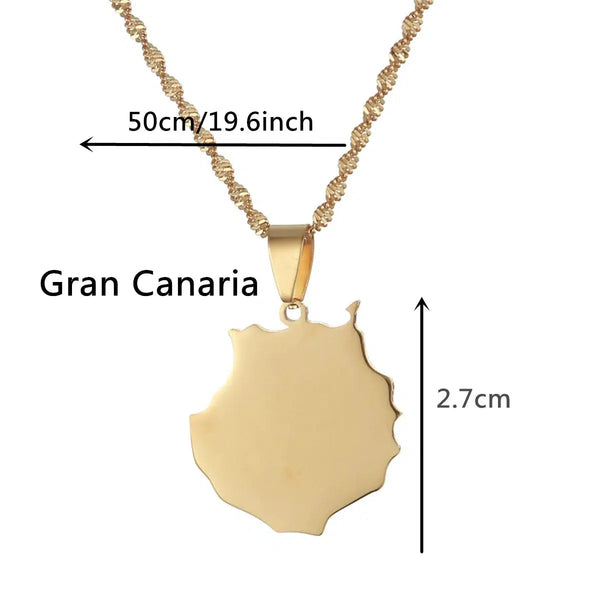 Gran Canaria Map Necklace