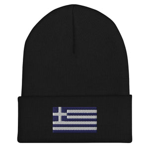 Greece Flag Beanie - Embroidered Winter Hat