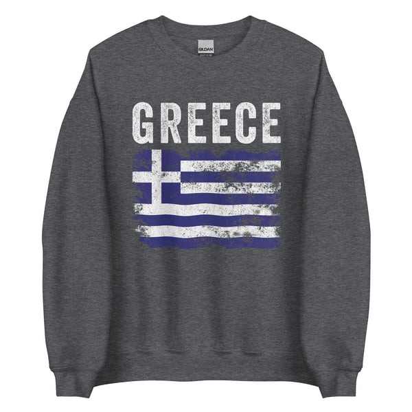 Greece Flag Distressed - Greek Flag Sweatshirt