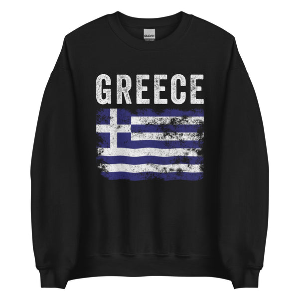 Greece Flag Distressed - Greek Flag Sweatshirt