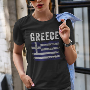 Greece Flag Distressed - Greek Flag T-Shirt