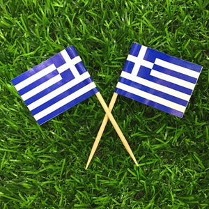 Greece Flag Toothpicks - Cupcake Toppers (100Pcs)
