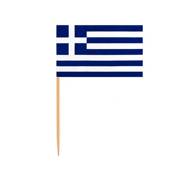 Greece Flag Toothpicks - Cupcake Toppers (100Pcs)