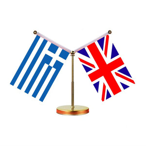 Greece Ireland Desk Flag - Custom Table Flags (Mini)