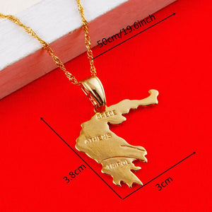 Greece Map Necklace