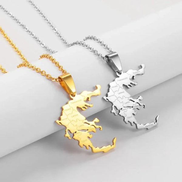 Greece Map Necklace