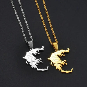 Greece Map Necklace