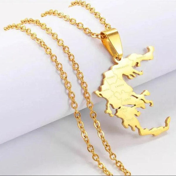 Greece Map Necklace