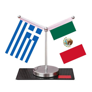 Greece Peru Desk Flag - Custom Table Flags (Mini)