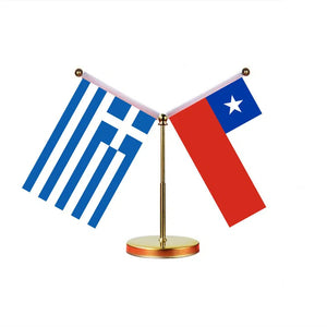 Greece Peru Desk Flag - Custom Table Flags (Mini)