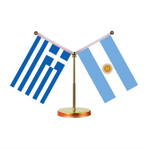 Greece Peru Desk Flag - Custom Table Flags (Mini)