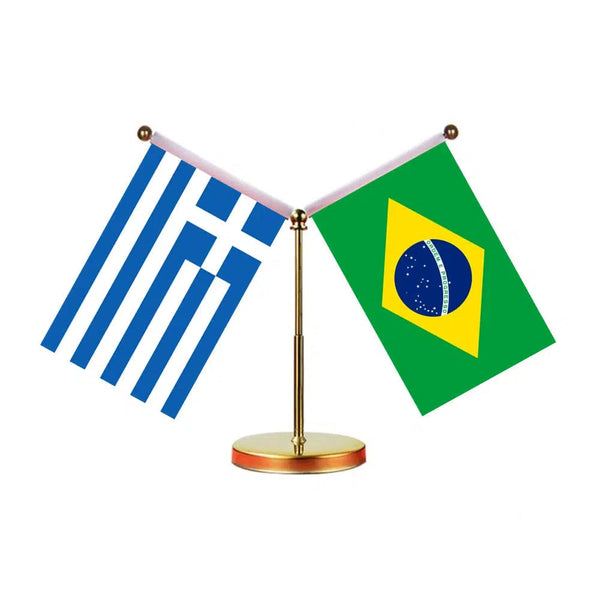 Greece Peru Desk Flag - Custom Table Flags (Mini)