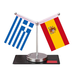 Greece Portugal Desk Flag - Custom Table Flags (Mini)