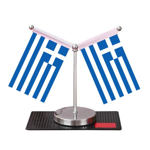 Greece Portugal Desk Flag - Custom Table Flags (Mini)