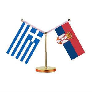 Greece Portugal Desk Flag - Custom Table Flags (Mini)