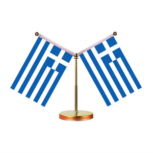 Greece Portugal Desk Flag - Custom Table Flags (Mini)