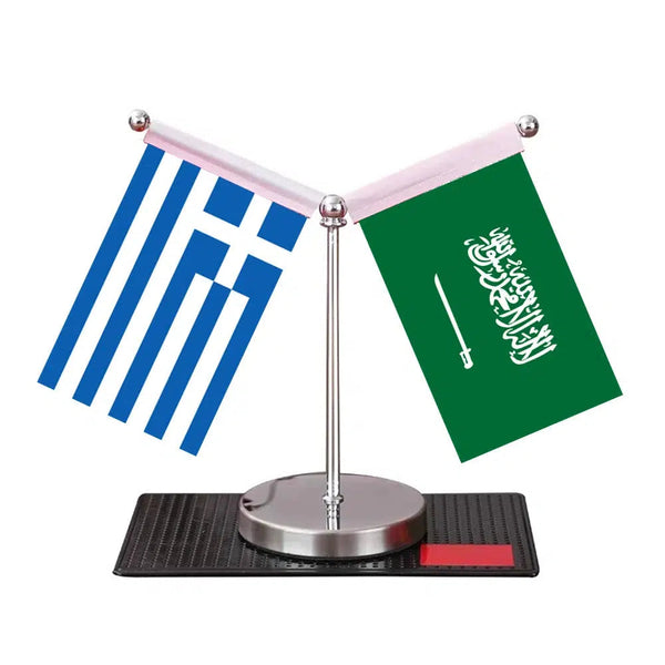 Greece Saudi Arabia Desk Flag - Custom Table Flags (Mini)