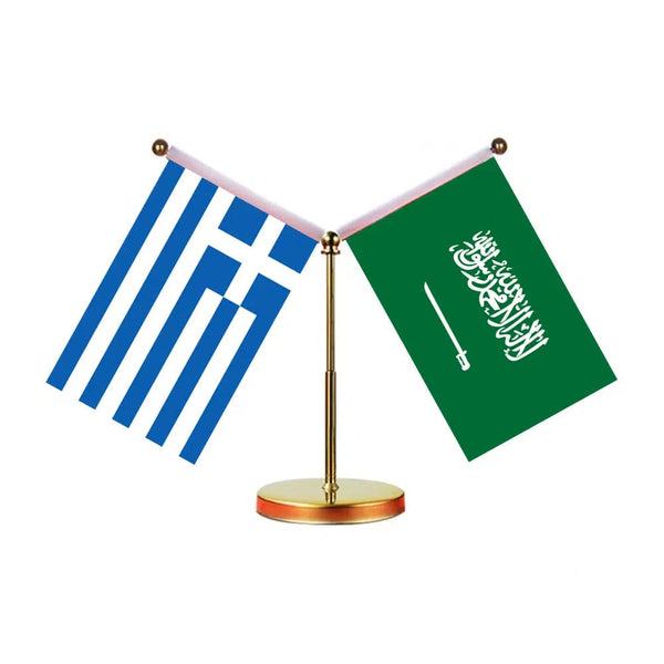 Greece Saudi Arabia Desk Flag - Custom Table Flags (Mini)
