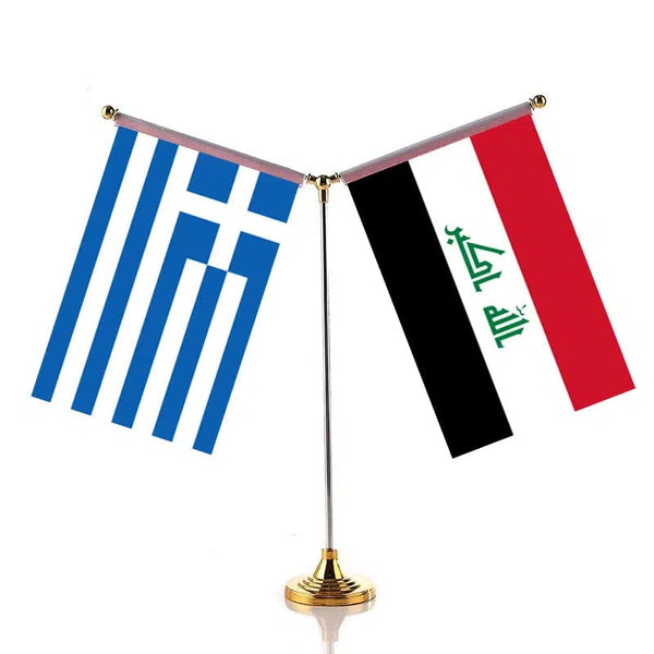 Greece Saudi Arabia Desk Flag - Custom Table Flags (Small)