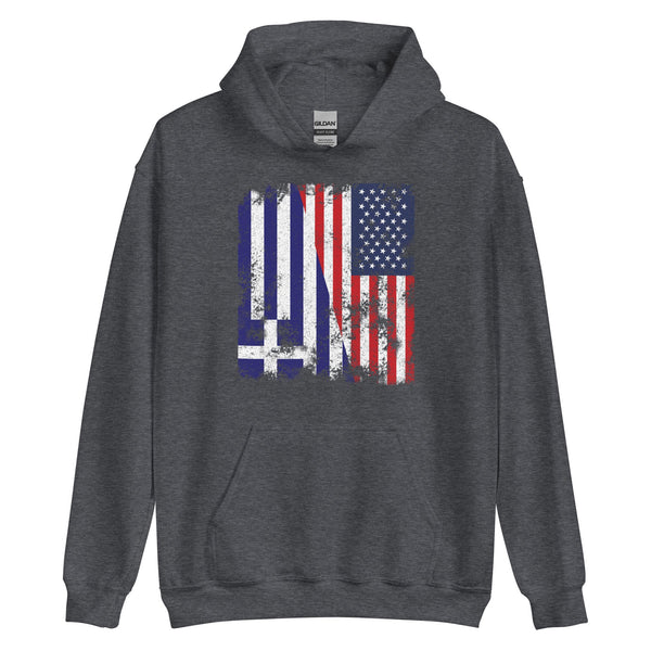 Greece USA Flag - Half American Hoodie