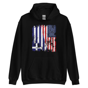 Greece USA Flag - Half American Hoodie