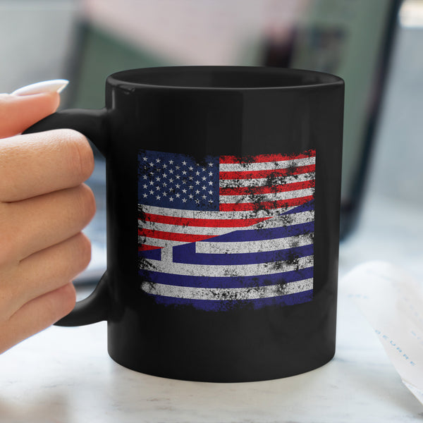 Greece USA Flag Mug