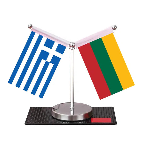 Greece Ukraine Desk Flag - Custom Table Flags (Mini)