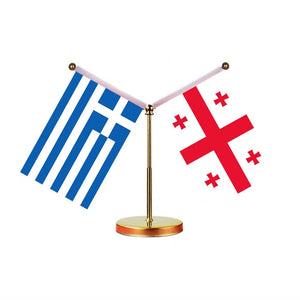 Greece Ukraine Desk Flag - Custom Table Flags (Mini)