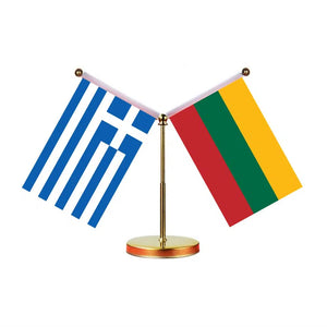 Greece Ukraine Desk Flag - Custom Table Flags (Mini)