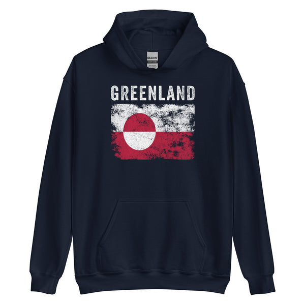 Greenland Flag Vintage Greenlander Flag Hoodie