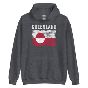 Greenland Flag Vintage Greenlander Flag Hoodie