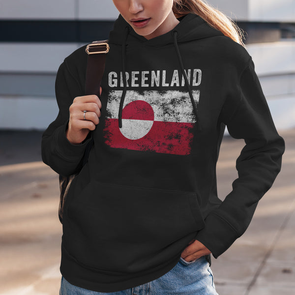 Greenland Flag Vintage Greenlander Flag Hoodie