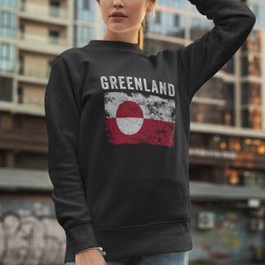 Greenland Flag Vintage Greenlander Flag Sweatshirt
