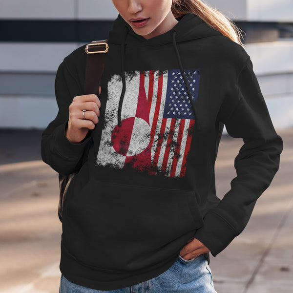 Greenland USA Flag - Half American Hoodie
