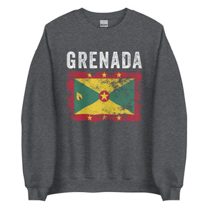 Grenada Flag Distressed - Grenadian Flag Sweatshirt