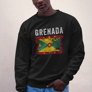 Grenada Flag Distressed - Grenadian Flag Sweatshirt