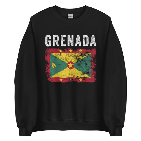 Grenada Flag Distressed - Grenadian Flag Sweatshirt