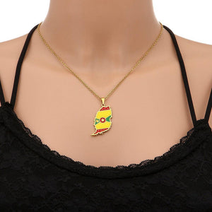 Grenada Flag Map Necklace