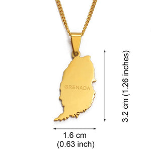 Grenada Map Necklace