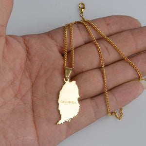 Grenada Map Necklace