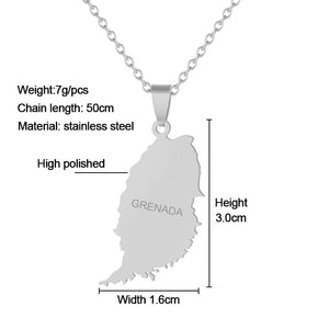 Grenada Map Necklace