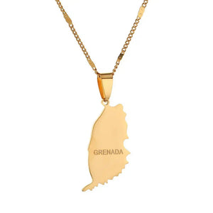 Grenada Map Necklace