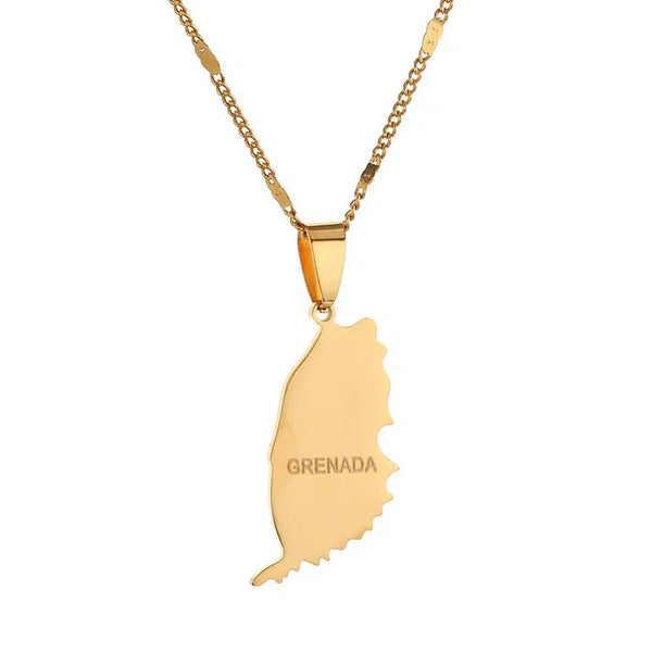 Grenada Map Necklace