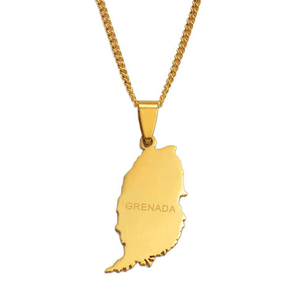 Grenada Map Necklace